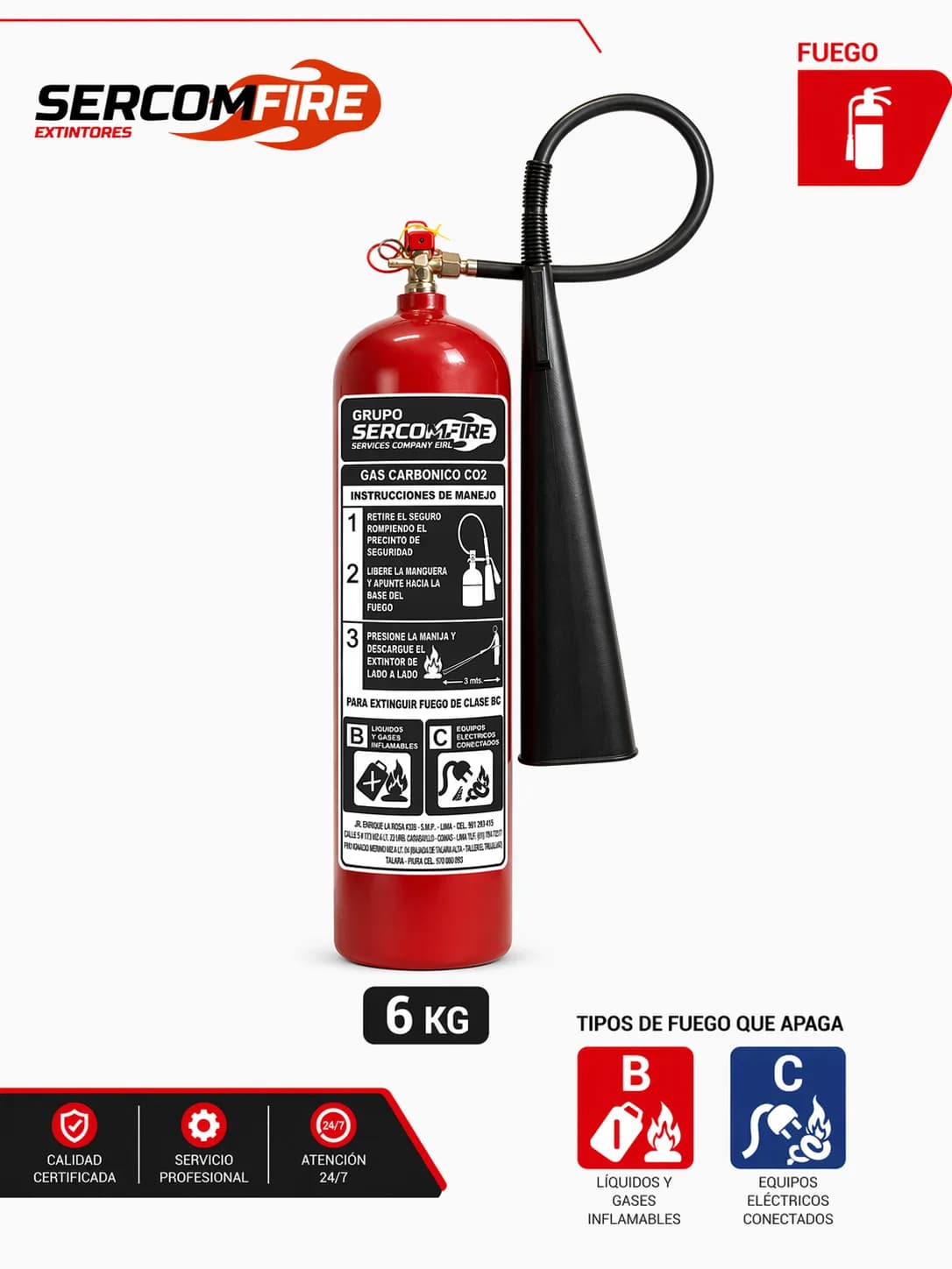 EXTINTOR CO2 6 KG SALVATORE