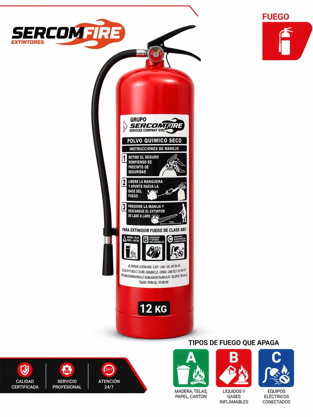 EXTINTOR PQS 12 KG SALVATORE