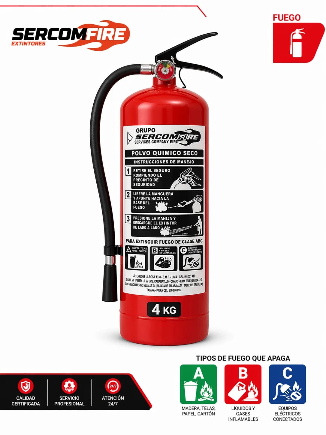 EXTINTOR PQS 4 KG SALVATORE