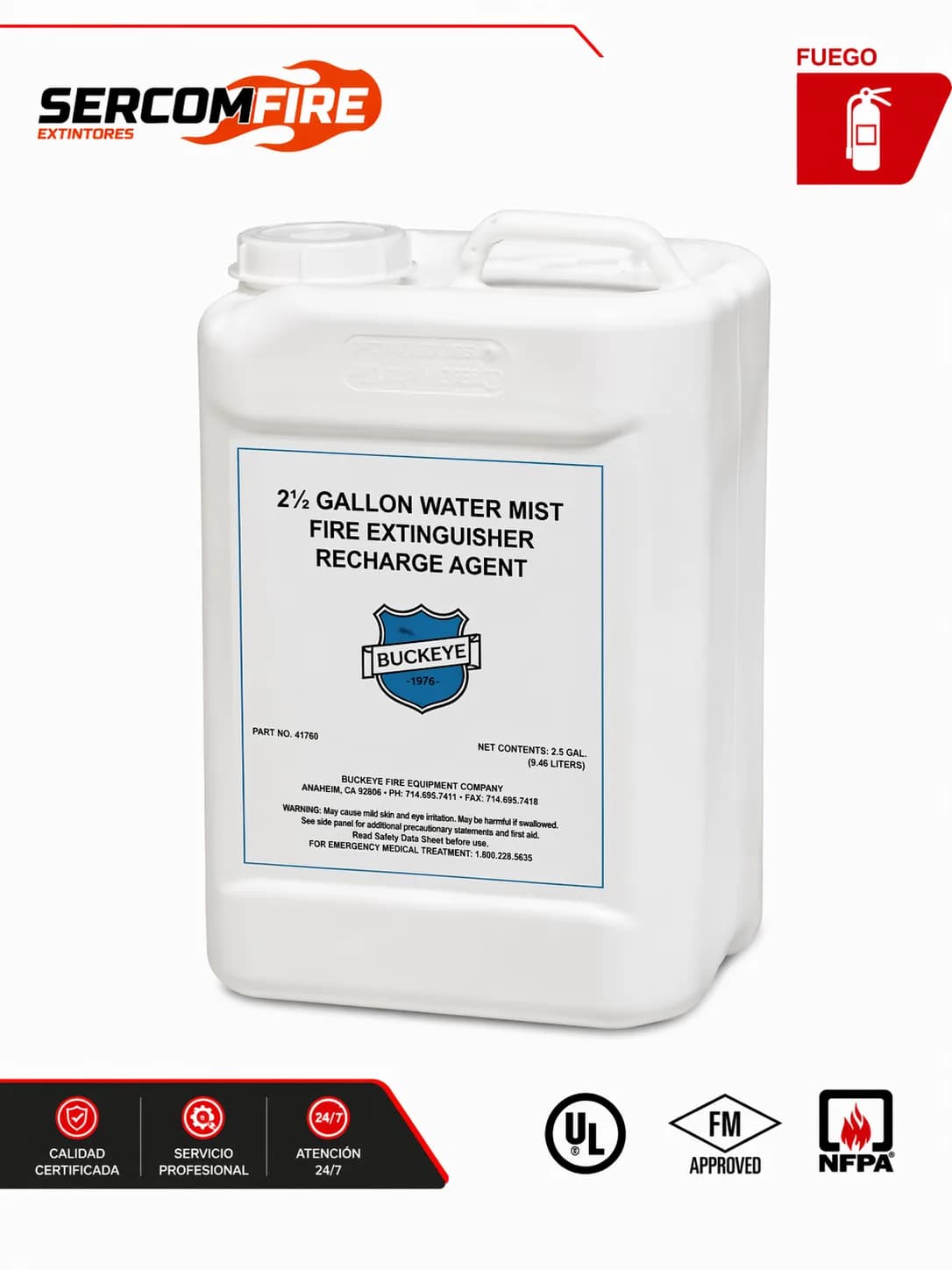 AGUA DESIONIZADA 2.5 GLS MARCA BUCKEYE