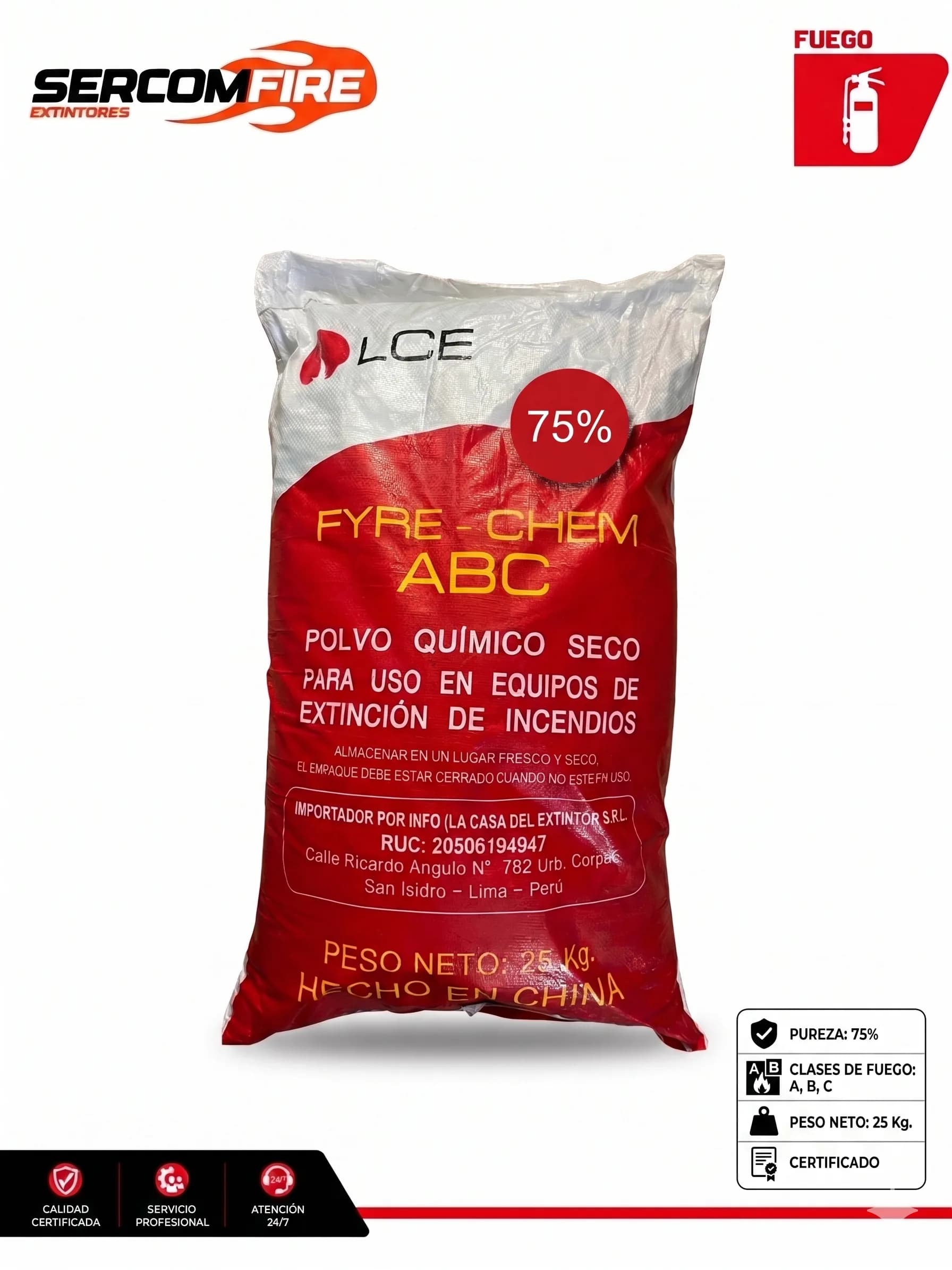 POLVO QUIMICO SECO ABC CHINO LCE 75
