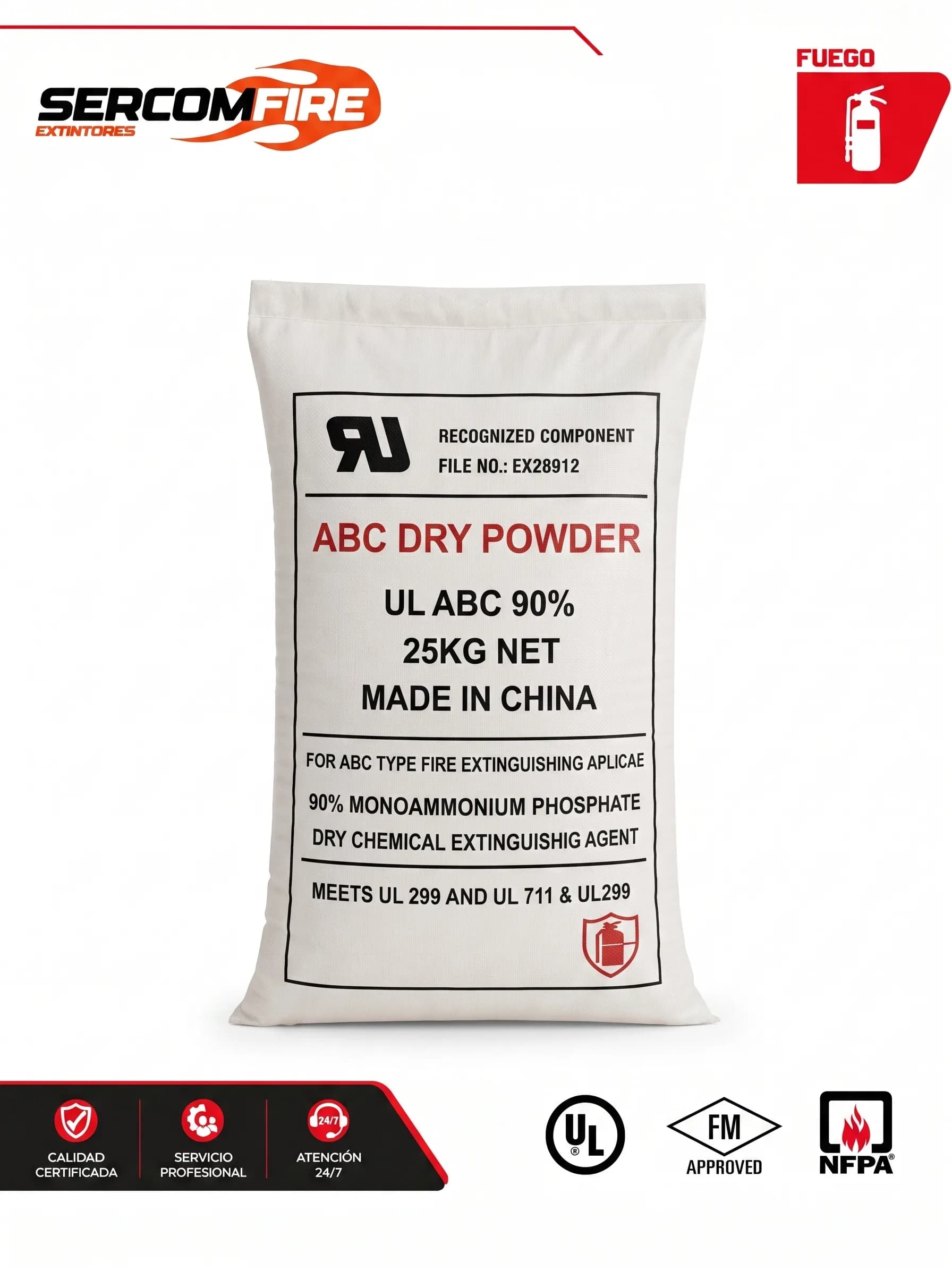POLVO QUIMICO SECO ABC CHINO UL 90