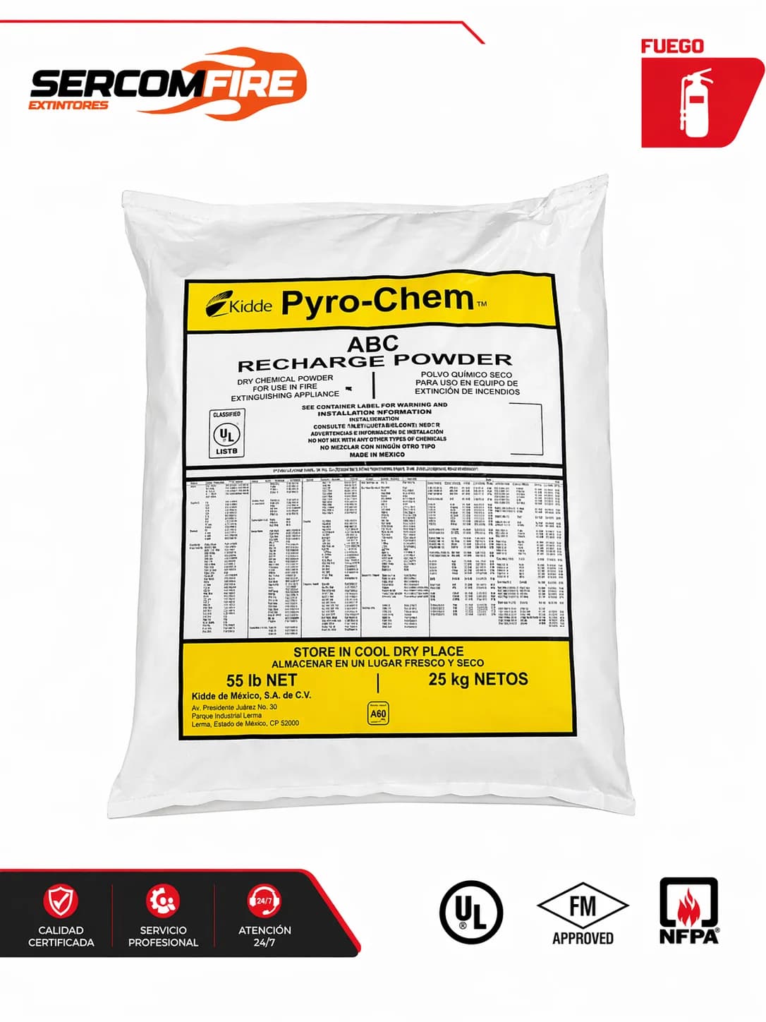 POLVO QUIMICO SECO ABC AL 75 PYROCHEM