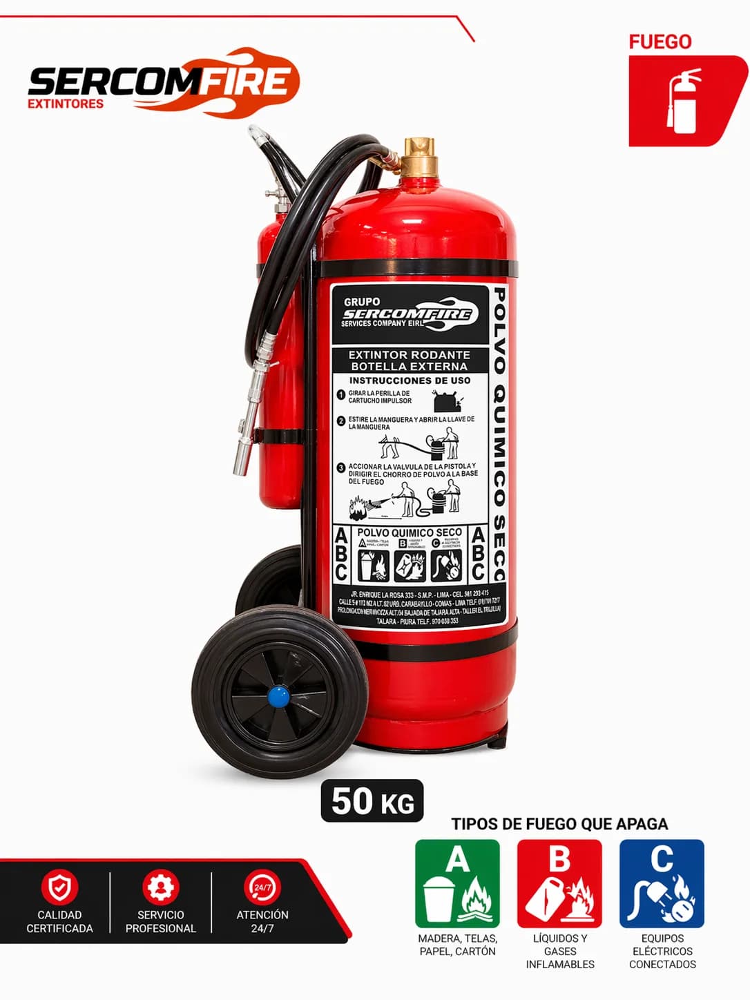 EXTINTOR PQS 50 KG CON BOTELLA EXTERNA SALVATORE