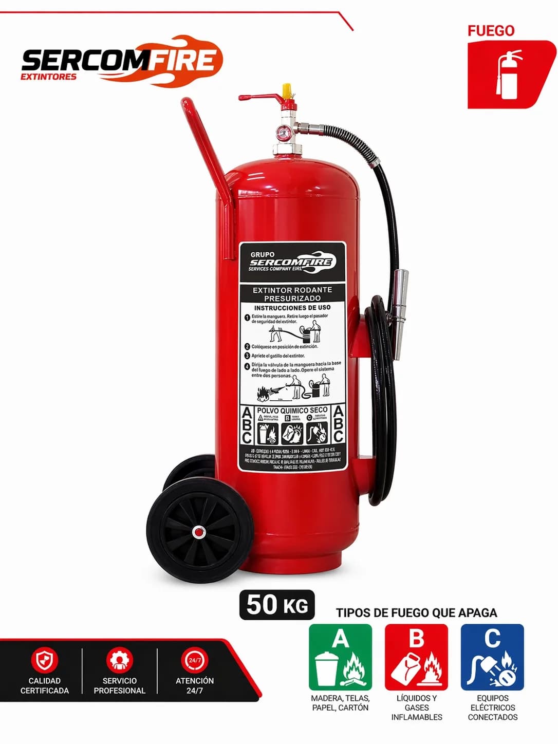 EXTINTOR PQS 50 KG PRESURIZADO SALVATORE